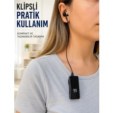 Epilons Klipsli Bluetooth Kulaklık Kısa Kablolu Tek Kulaklık Taşınabilir Günlük Kullanım