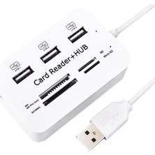 TeknoKapsül 3 Port 2.0 USB Çoklayıcı Hub + 4 Slot Kart Okuyucu PM-6052