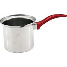 Uravas Store No-7  Çelik Cezve  Kırmızı Kulp BX40