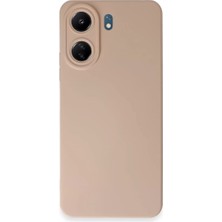 TeknoKapsül Xiaomi Redmi 13C Kılıf Nano Içi Kadife Silikon - Pudra