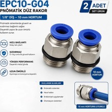 Firetech EPC10-G04 1/2'' - 10 mm Pnömatik 10 mm 1/2'' Düz Rakor (2 Adet)