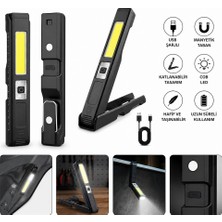 TeknoKapsül Gold Silver GS-2070 30W Şarjlı Mıknatıslı Katlanabilir LED Çalışma Tamirci Feneri