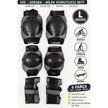 Empressco Büyük Beden (Large) 6 Parça Çocuk ve Yetişkin Koruma Seti – Dizlik, Dirseklik, Bileklik (Paten, Bisiklet, Scooter, Kaykay)