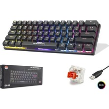 Nodar Hadron G509R Kablolu Oyuncu Mini Klavye Mekanik Red Switch Rgb Q Siyah
