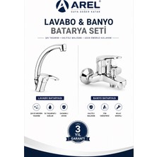 Arel Lavabo & Banyo Bataryası 2’li Set – Krom – 3 Yıl Garanti
