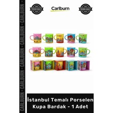 Carlburn Özel Üretim Şehir Tasarım Hediye Kalite Seramik Kahve Istanbul Temalı Porselen Kupa Bardak 1 Adet