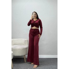 Belendir Kadın Fularlı Sandy Takım Bordo