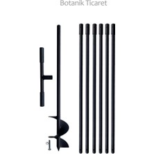 Botanik Ticaret Toprak Burgusu Su Sondaj Aleti 15 cm Kuyu Açma Aparatı 10 mt Lik Takım