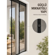 GRAYLINE Otomatik Kapanan Mıknatıslı Sineklik Kapı Filesi Pratik Geçişli Siyah Model
