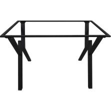 Solmazlar Online Retro x Ayak Metal Masa Ayağı - Üst Çerçeveli, Elektrostatik Boyalı 60X110 cm