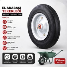Yaparlar 63211 Tüp Tekerlek Burçlu 330 mm Galvaniz Jantlı El Arabası Tekerleği Burçlu