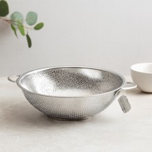 TeknoKapsül 25 cm Çelik Süzgeç Metal Kulplu Tel Ayaklı