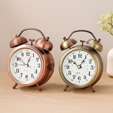 TeknoKapsül Metal Masa Çalar Saat - Pilli Işıklı 8 cm