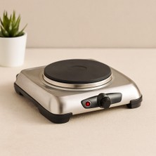 TeknoKapsül Mini Elektrikli Tek Gözlü Ocak 1000W Ayarlı Termostat 14.5 cm