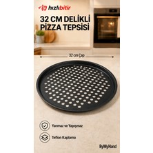 By My Hand Bymyhand Teflon Kaplama Siyah Yanmaz Yapışmaz Pizza Tepsisi 32 cm