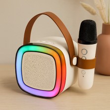 TeknoKapsül Nostalji Mini Radyo Karaoke Hoparlör - Bluetooth Mikrofonlu USB Şarjlı