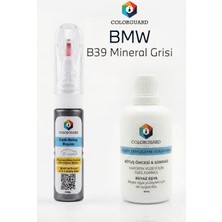 COLORGUARD BMW B39 Mineral Grisi İğneli & Fırçalı Şişe Rötuş Boyası ve Yüzey Temizleme Solüsyonu Seti