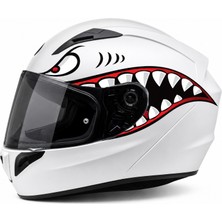 Quart Aksesuar Kask Köpek Balığı Sticker Shark Motor Etiketi 20 x 10 cm Sol Sağ