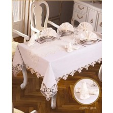 Karanfil Gardenya Keten Krem-Gold 26 Parça 12 Kişilik 160 × 260CMMASA Seti
