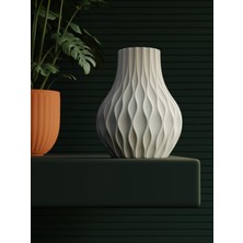 Leaf Creative Plastik Dekoratif Vazo, Yapay Çiçek ve Kuru Çiçek Uyumlu, 19 cm