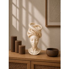 Triora Design Soyut Kadın Yüzü Dekoratif Biblo 20 cm – Modern Minimalist Kadın Heykeli 3D Baskı Pla Masaüstü Dekoratif Obje