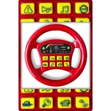 TAN EXPRESS Türkçe Sesli Müzikli Eğitici Çocuk Oyuncak Direksiyon 19X19 cm Kırmızı 1 Adet (Videolu)