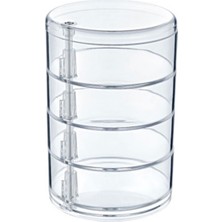 TeknoKapsül Buffer® 4 Katlı Dönebilen Şeffaf Takı Organizer Düzenleyici