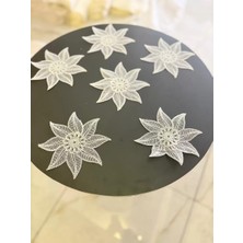 Ceki Home 6'lı Dantel Kahve Sunumluğu 15x15 cm Asorti Desenli Fincan Altlığı Şık Sunum Seti