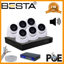 TeknoKapsül 5 Mp 1440P 6 Iç Mekan Kameralı Dahili Mikrofonlu Ip Poe Güvenlik Seti