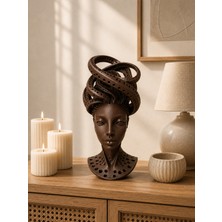 Triora Design Soyut Kadın Yüzü Dekoratif Biblo 20 cm – Modern Minimalist Kadın Heykeli 3D Baskı Pla Masaüstü Dekoratif Obje
