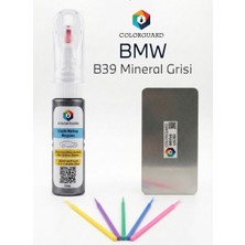 COLORGUARD BMW B39 Mineral Grisi Rötuş Seti - 2 si 1 Arada İğne ve Fırça Uçlu Şişe, Rötuş Çeliği ve Rötuş Çubuğu