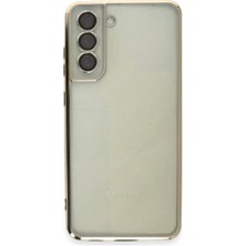 TeknoKapsül Samsung Galaxy S21 Fe Kılıf Lensli Silikon - Gold