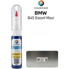 COLORGUARD BMW B45 Estoril Mavi İğneli ve Fırçalı Özel Tasarım Şişe Rötuş Boyası ve Profesyonel Rötuş Çeliği Seti