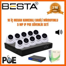 TeknoKapsül 5 Mp 1440P 10 Iç Mekan Kameralı Dahili Mikrofonlu Ip Poe Güvenlik Seti