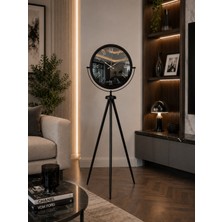Egecen Siyah Roma Aynalı Tripod 150 x 45 cm Ayaklı Saat
