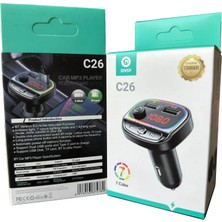 Rgb Renkli Araba Fm Mp3 Çalar Kablosuz Bluetooth 5.0 C26