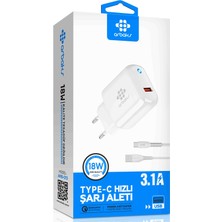 LED 18W 3.1A Type-C  Hızlı Şarj Aleti Arbaks ARB-013