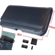 Bele Takılan Kapaklı Mıknatıslı Suni Deri Telefon Kemer Kılıfı (16 x 8.5 Cm) MSK01