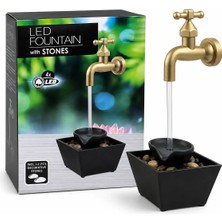 LED Şelale Dekoratif Masaüstü Su Fıskiyesi Taşlı LED Fountain L-015