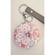 Svc Aksesuar Taşlı ve Çiçekli Ayna Anahtarlık - Çanta Süsü - Boyu 24 cm Çapı 7 cm