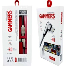 3A (Type-C To Iphone) Metal Gamer Hızlı Şarj Kablosu Powerway Gmx7