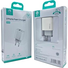 20W Pd + Qc3.0 USB Çift Girişli Şarj Başlığı Dvıp N30