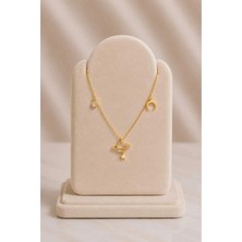 Mdm Style Minimal Gezegen Ay Yıldız Figürlü Gold Kolye