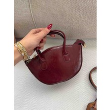 Jaseco Oval Kesim Çatlak Dokulu Mini Baget Çanta
