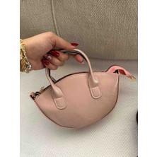 Jaseco Oval Kesim Çatlak Dokulu Mini Baget Çanta