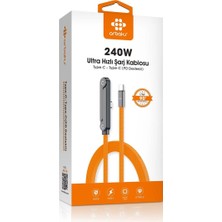 Arbaks ARB-130 240W L Tipi Type-C To Type-C Şarj Kablosu – Turuncu