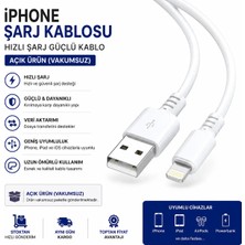 iPhone Şarj Kablosu Hızlı Şarj Güçlü Kablo (Vakumsuz Açık Ürün)