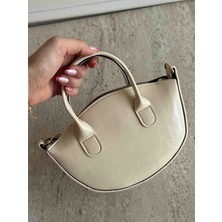 Jaseco Oval Kesim Çatlak Dokulu Mini Baget Çanta