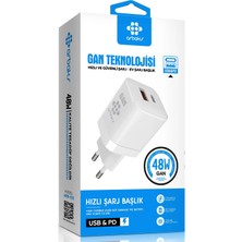 Gan Teknolojisi 48W USB + Pd Arbaks Şarj Başlığı ARB-013