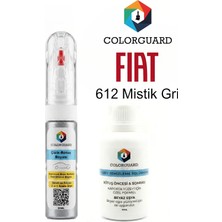 COLORGUARD FIAT 612 Mistik Gri İğneli & Fırçalı Şişe Rötuş Boyası ve Yüzey Temizleme Solüsyonu Seti